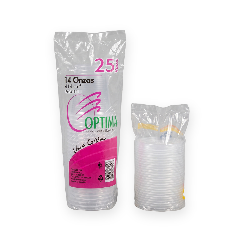 Vaso transparente 14 oz · Optima