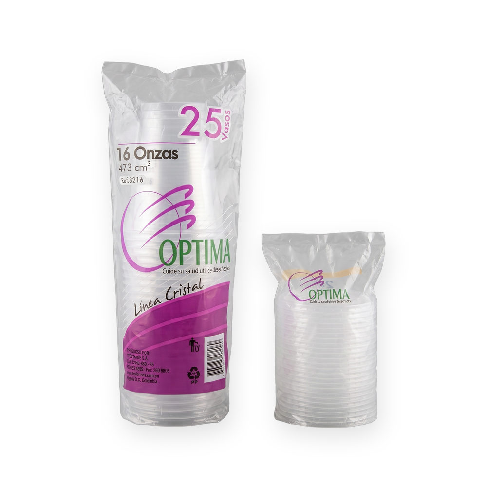 Vaso transparente 16 oz · Optima