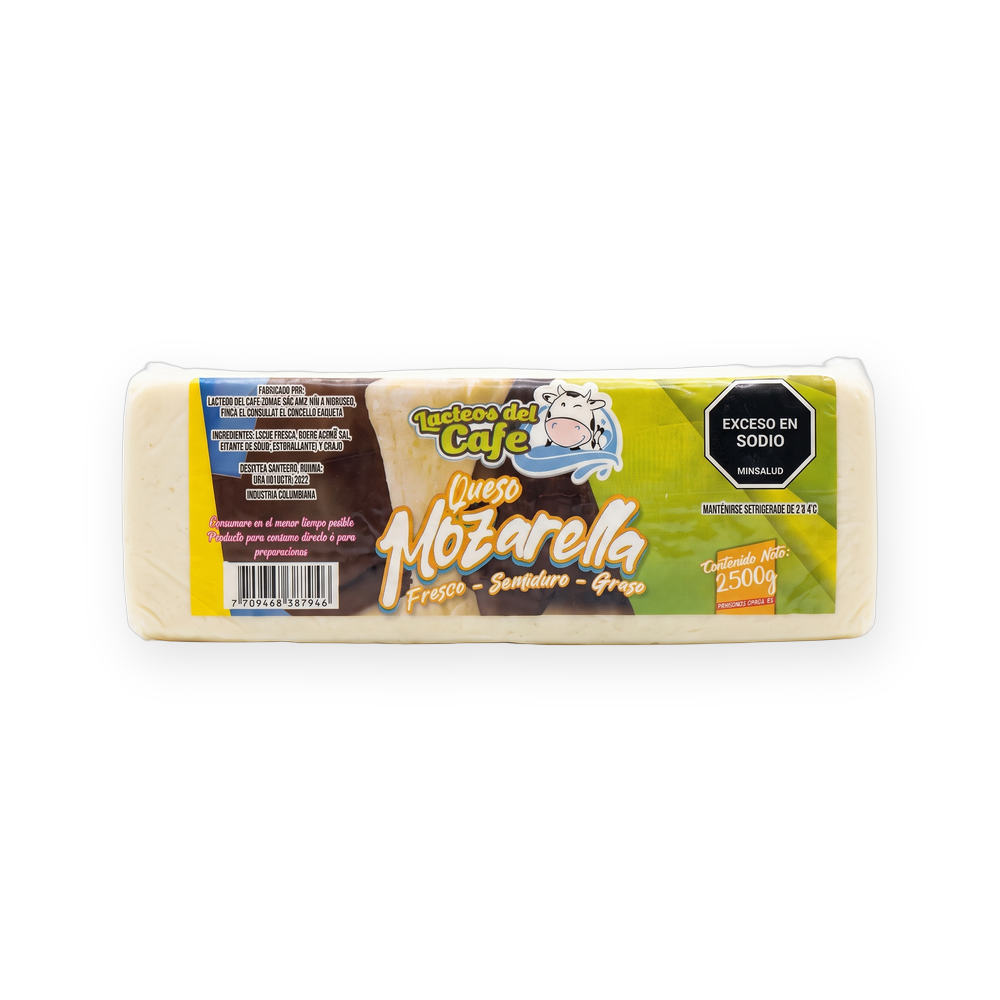 Queso tipo Mozzarella Bloque Entero · Lácteos del Café