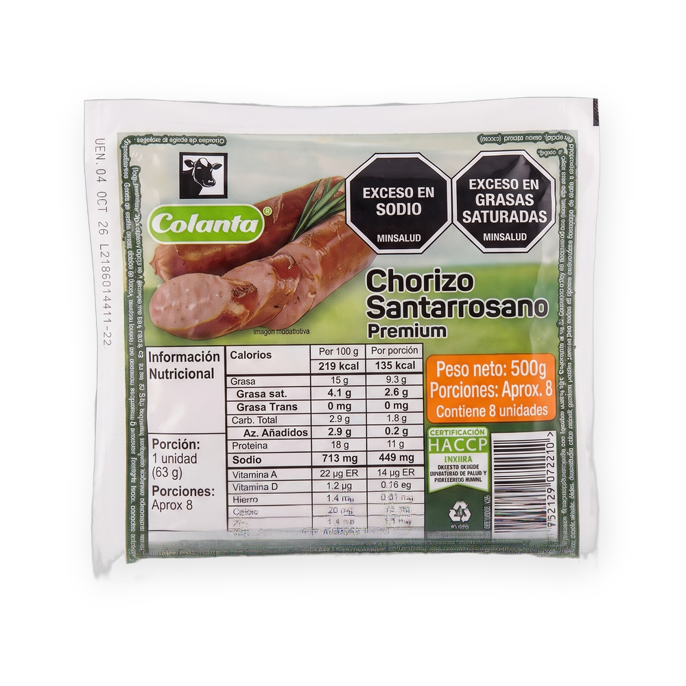 Chorizo Santarrosano · Colanta